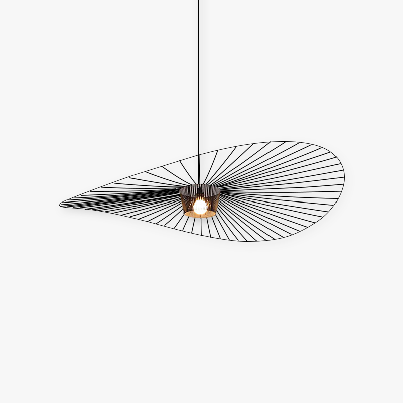 Zenro Suspension Vague Moderne. Tissu. Noir/Marron/Doré/Blanc. Salon