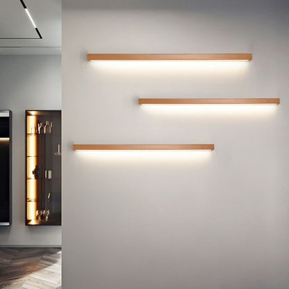 Dwyn Applique Murale Miroir Linéaire Minimaliste Bois Salon