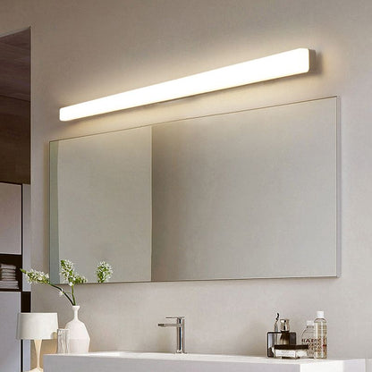 Banya Applique Murale Miroir Linéaire Simple. Acrylique. Blanc. Salle de Bain