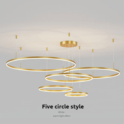 Remi Suspension Anneau Moderne Métal Noir/Doré/Café Salon