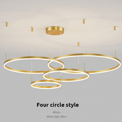 Remi Suspension Anneau Moderne Métal Noir/Doré/Café Salon