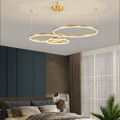 Remi Suspension Anneau Moderne Métal Noir/Doré/Café Salon
