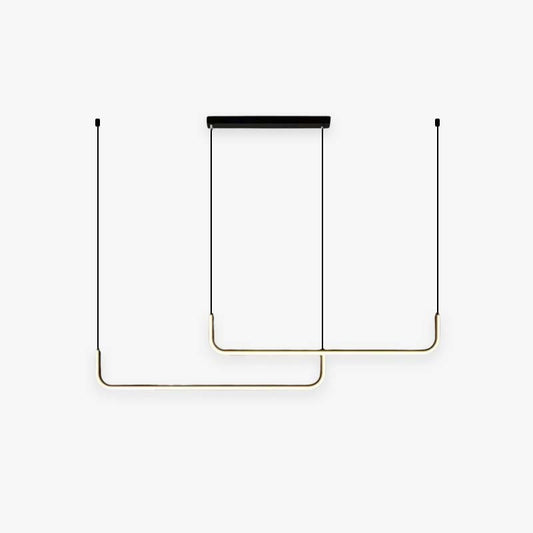 Clen Suspension Linéaire Minimaliste Or/Noir. Salon