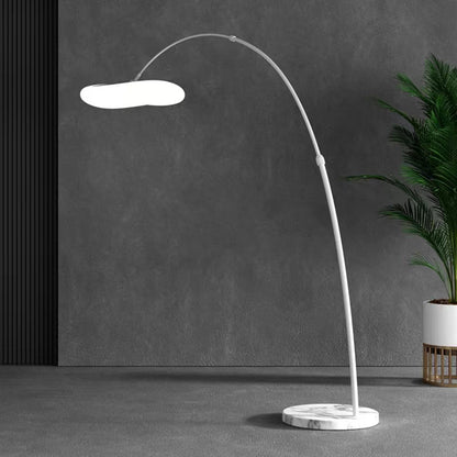 Aria Design Lampadaire Arc Simple Métal Blanc/Noir Salon