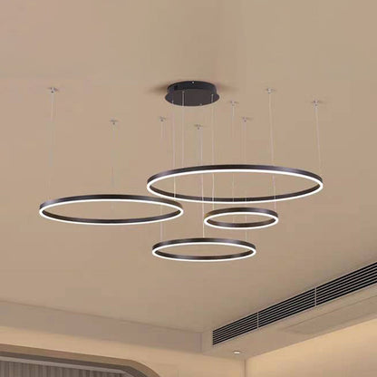Remi Suspension Anneau Moderne Métal Noir/Doré/Café Salon