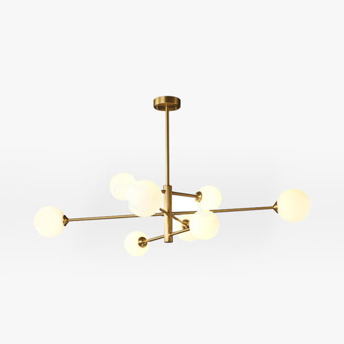 Truva Lustre Bulle Moderne. Cuivre/Verre. Noir/Cuivre. Salon