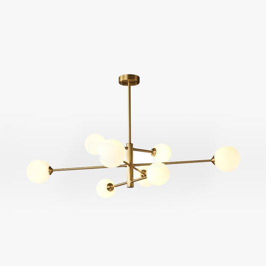 Truva Lustre Bulle Moderne. Cuivre/Verre. Noir/Cuivre. Salon