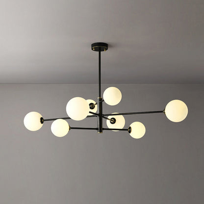 Truva Lustre Bulle Moderne. Cuivre/Verre. Noir/Cuivre. Salon
