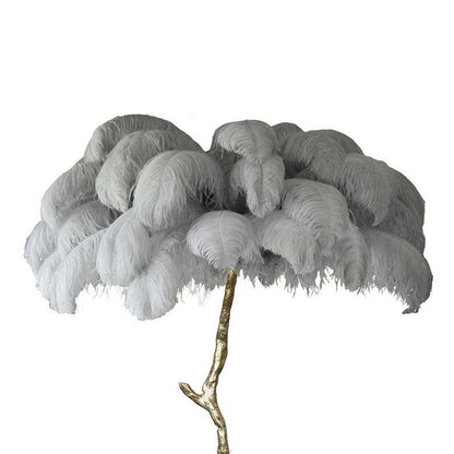 Lampadaire Fleur Luxe Plume/Métal Coloré Salon