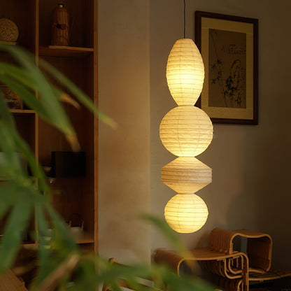 Nami Suspension lanterne en papier style wabi-sabi