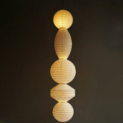 Nami Suspension lanterne en papier style wabi-sabi