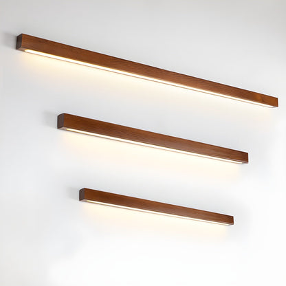 Lustra Applique Murale Linéaire Bois et LED Design Minimaliste