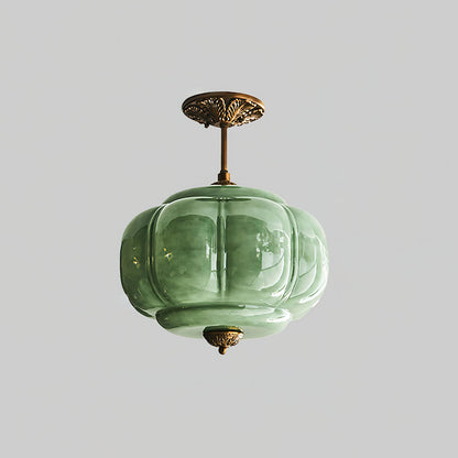 Eldio Lampe Plafond Semi-Encastrée en Verre Vert