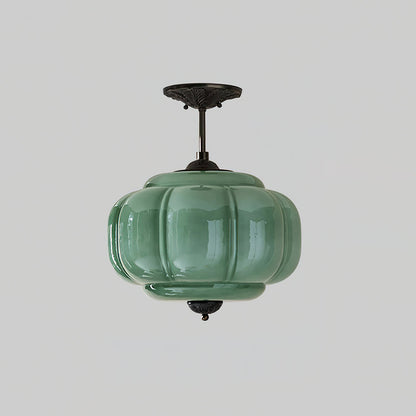 Eldio Lampe Plafond Semi-Encastrée en Verre Vert