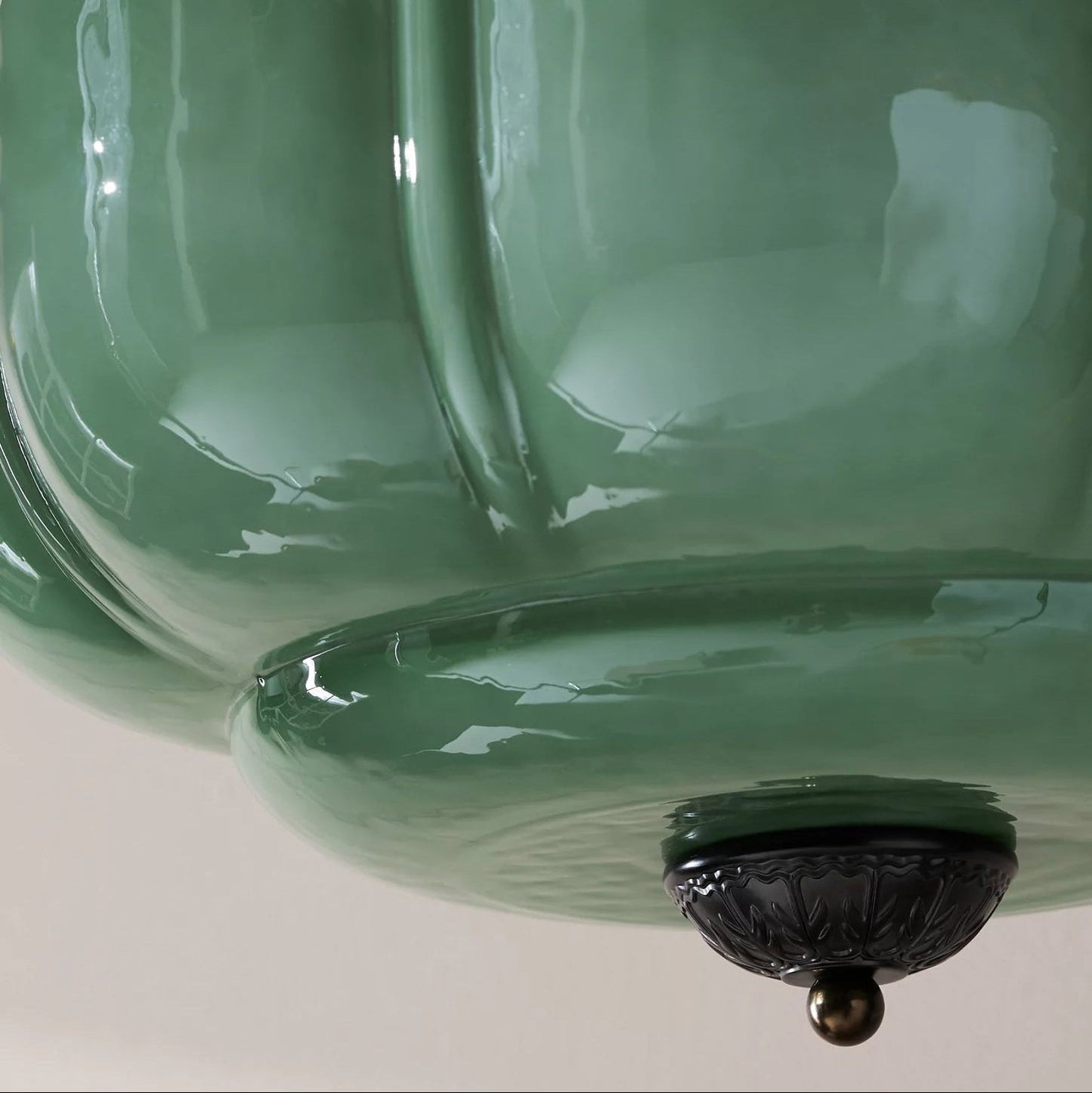 Eldio Lampe Plafond Semi-Encastrée en Verre Vert