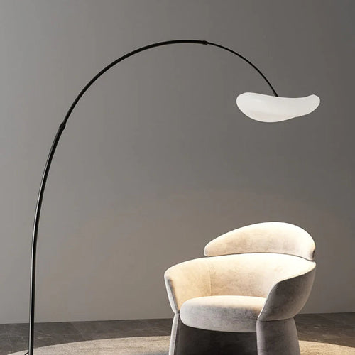 Aria Design Lampadaire Arc Simple Métal Blanc/Noir Salon