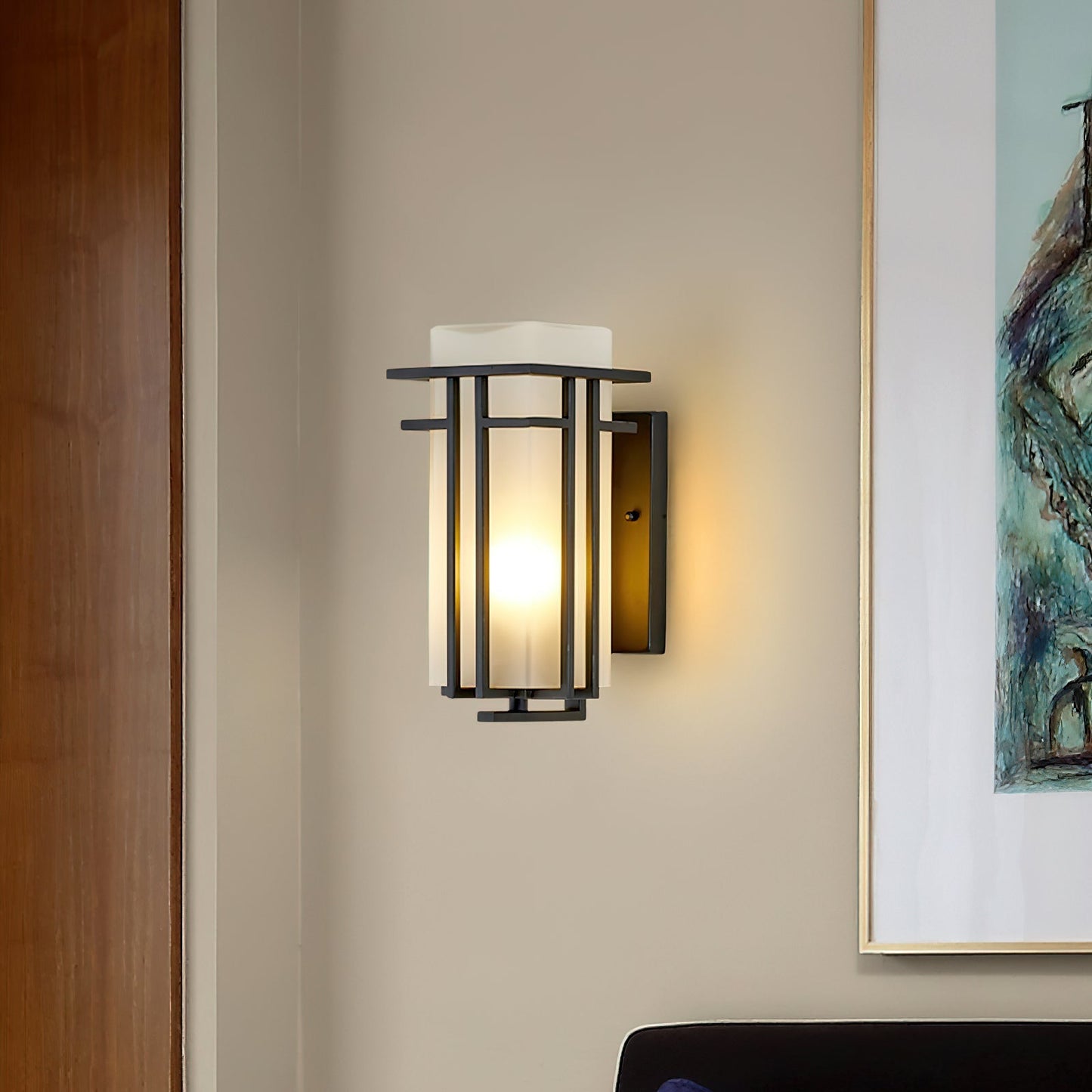Lustra Lampe Murale Extérieure en Fer Lanterne Rétro