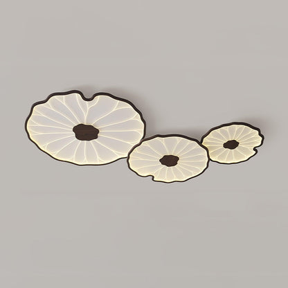 Solara Plafonnier Feuille de Lotus avec Finition Bois