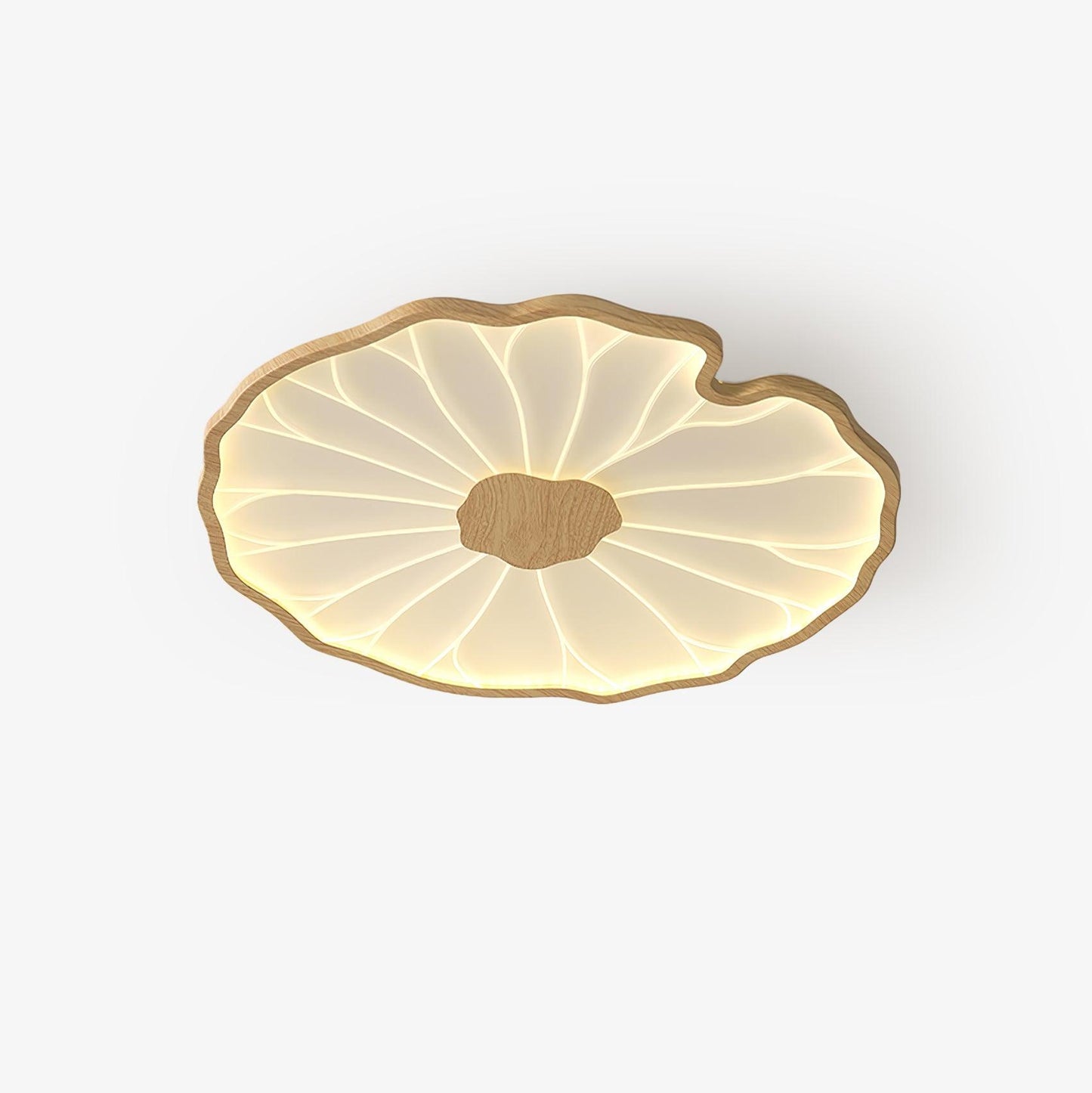 Solara Plafonnier Feuille de Lotus avec Finition Bois