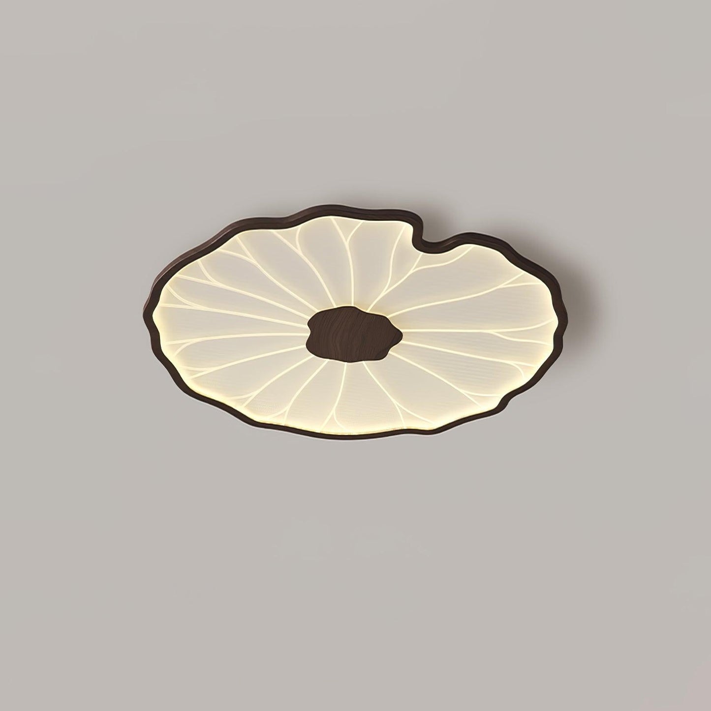 Solara Plafonnier Feuille de Lotus avec Finition Bois