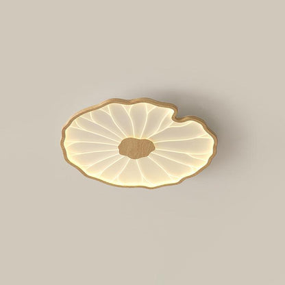 Solara Plafonnier Feuille de Lotus avec Finition Bois