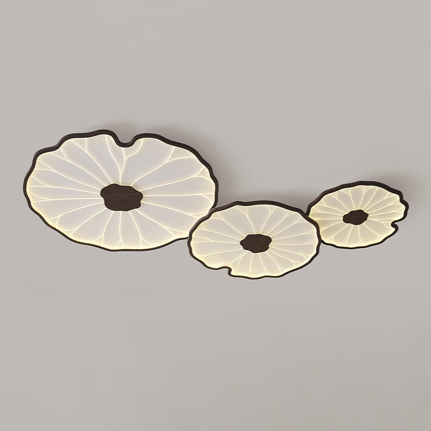 Solara Plafonnier Feuille de Lotus avec Finition Bois