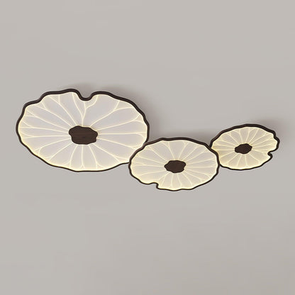 Solara Plafonnier Feuille de Lotus avec Finition Bois