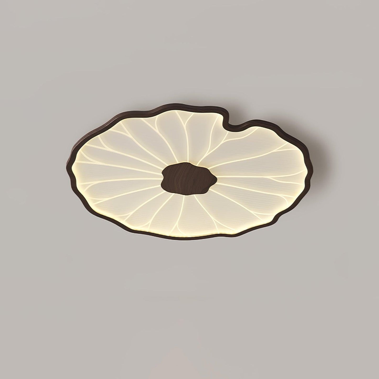 Solara Plafonnier Feuille de Lotus avec Finition Bois