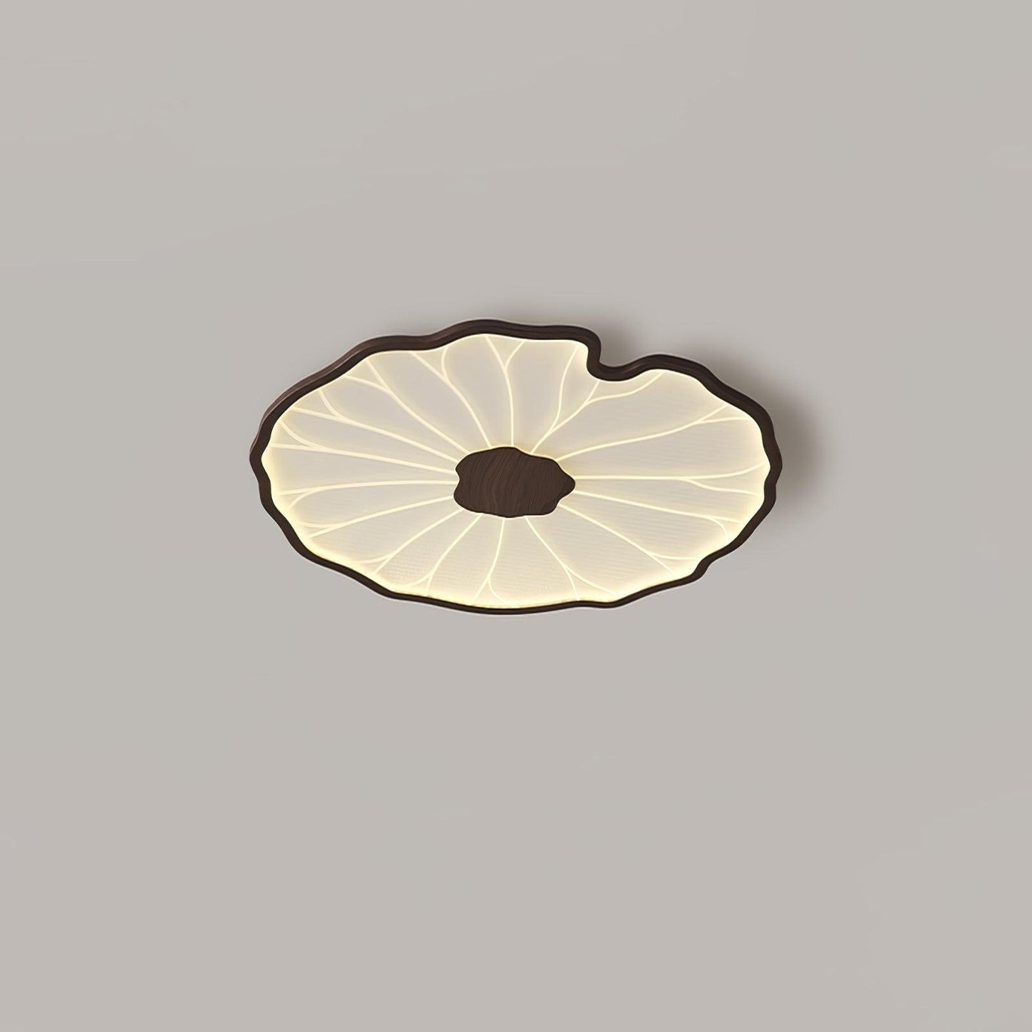 Solara Plafonnier Feuille de Lotus avec Finition Bois