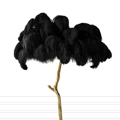 Lampadaire Fleur Luxe Plume/Métal Coloré Salon