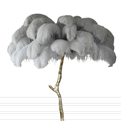Lampadaire Fleur Luxe Plume/Métal Coloré Salon