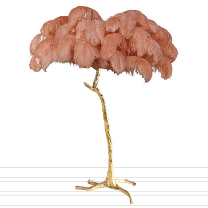 Lampadaire Fleur Luxe Plume/Métal Coloré Salon
