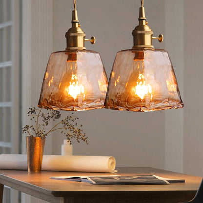 Zina Suspension Géométrique Vintage Verre. Laiton. Salon