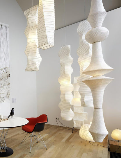 Lustra Suspension Luminaire Papier Washi E pour Salon
