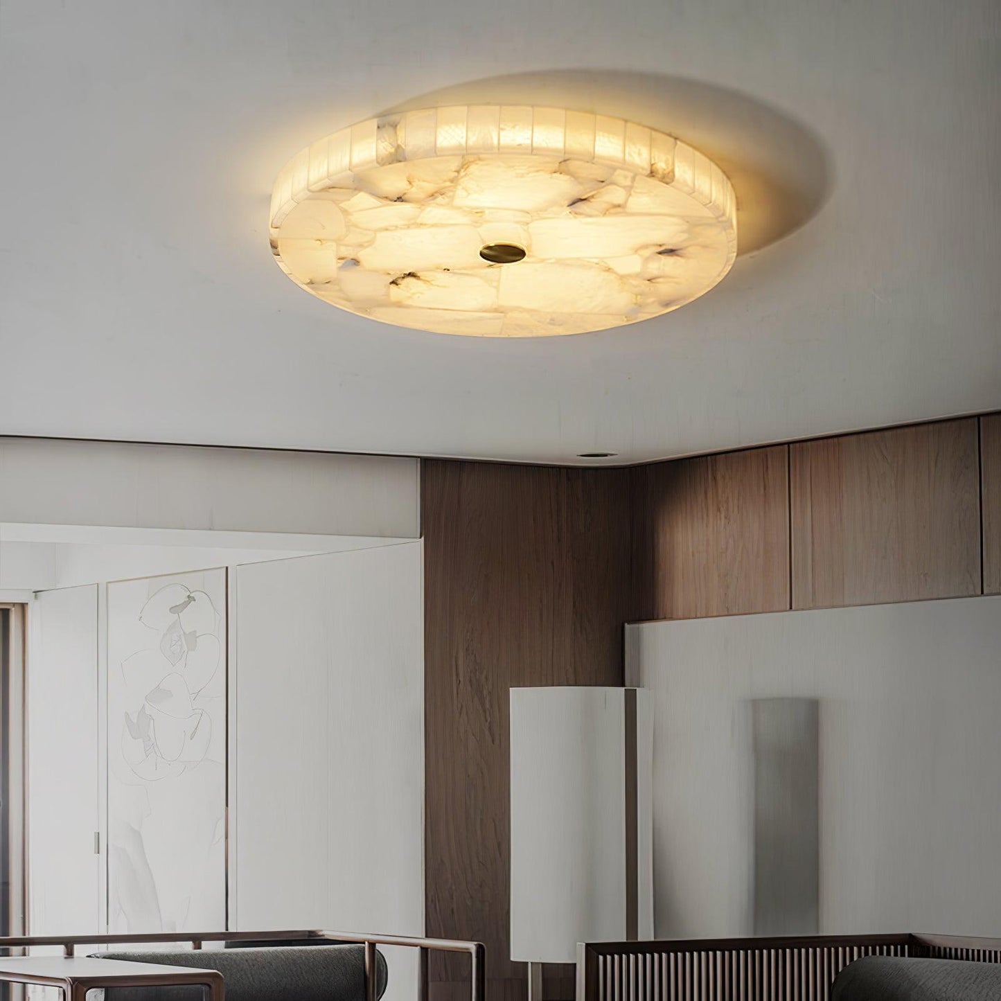 Delya Plafonnier Albâtre LED Rond