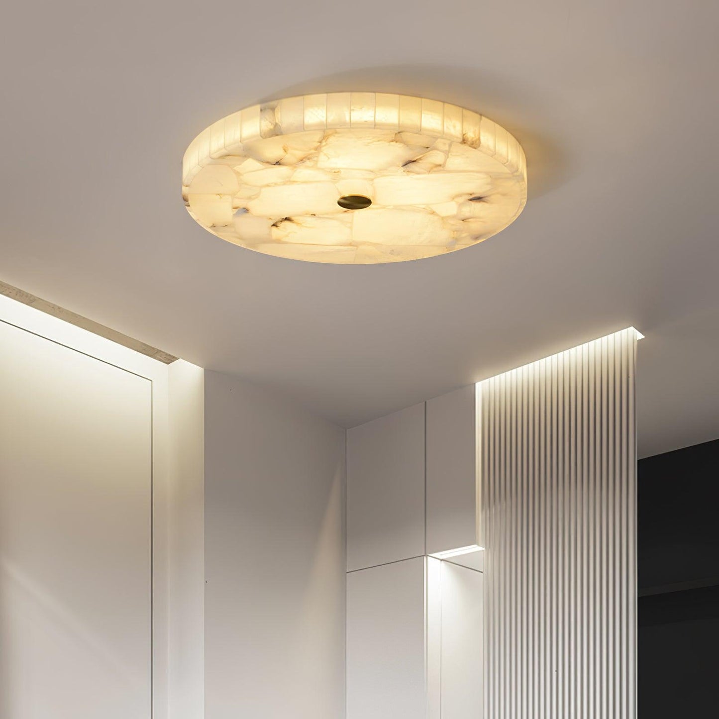 Delya Plafonnier Albâtre LED Rond