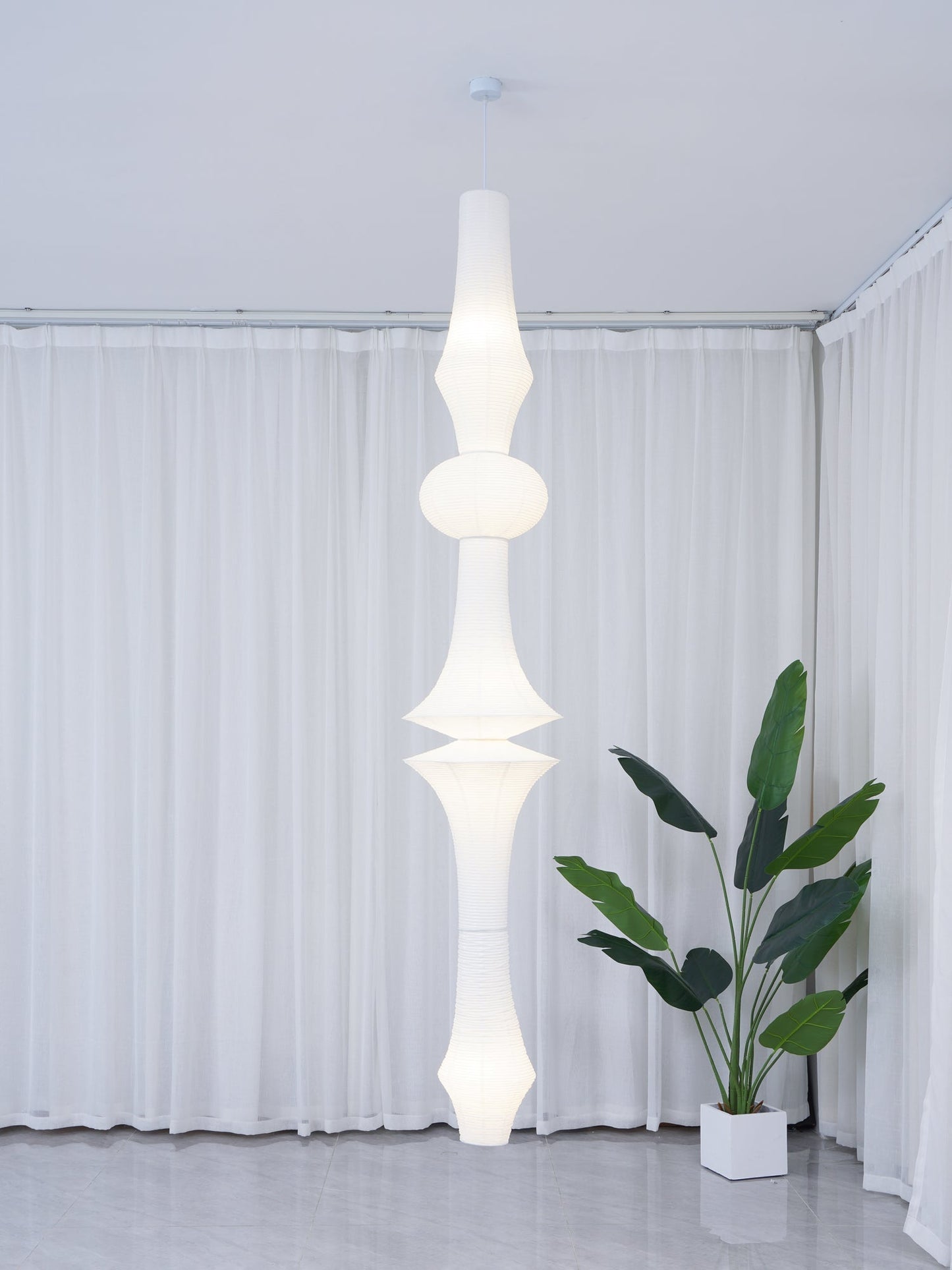 Lustra Suspension Luminaire Papier Washi E pour Salon