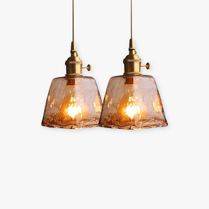 Zina Suspension Géométrique Vintage Verre. Laiton. Salon