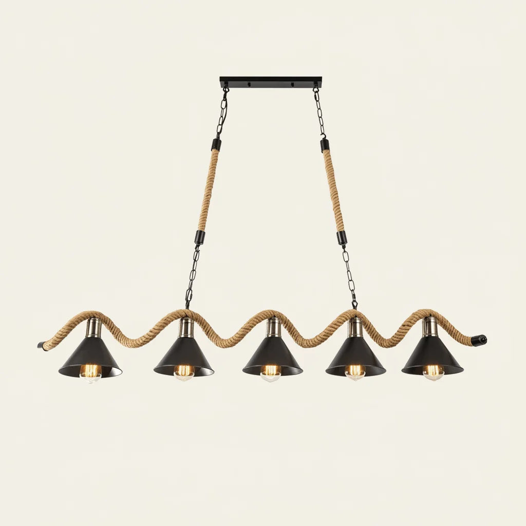 Bastien Suspension Industrielle Vague en Corde de Chanvre - Nüma Lighting