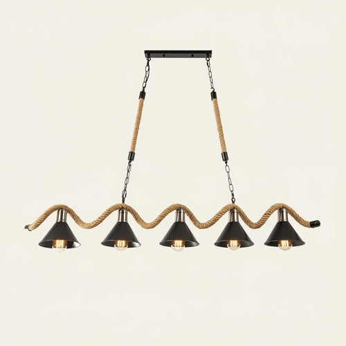 Bastien Suspension Industrielle Vague en Corde de Chanvre - Nüma Lighting