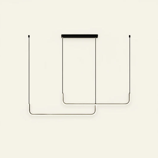 Bastien Suspension Linéaire Minimaliste Or/Noir. Salon - Nüma Lighting