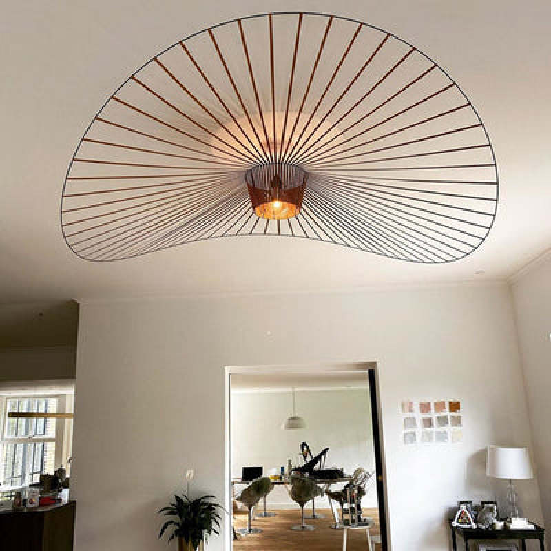 Zenro Suspension Vague Moderne. Tissu. Noir/Marron/Doré/Blanc. Salon