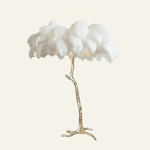 Dimitri Lampadaire Fleur Luxe Plume/Métal Coloré Salon - Nüma Lighting