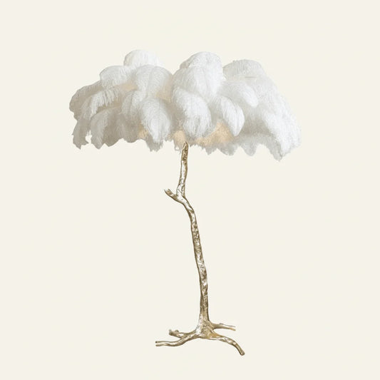 Dimitri Lampadaire Fleur Luxe Plume/Métal Coloré Salon - Nüma Lighting