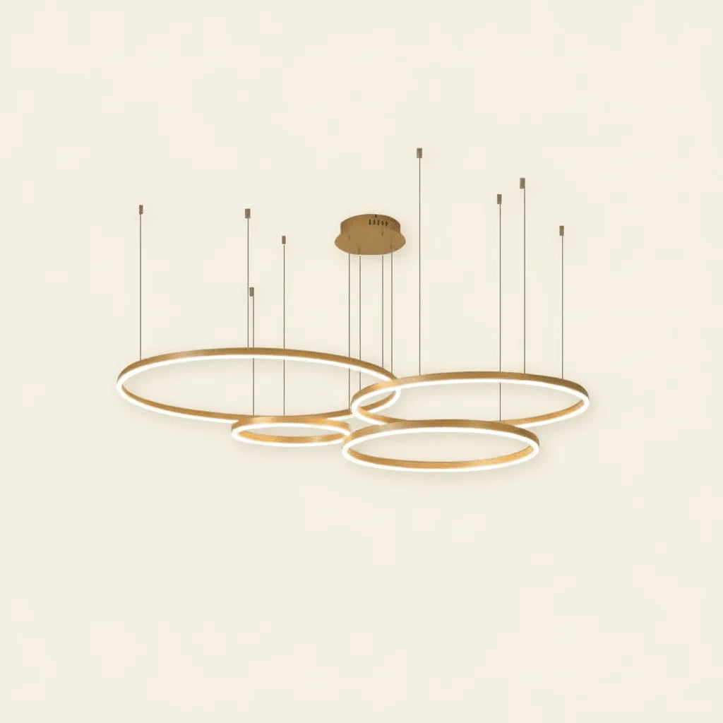 Dimitri Suspension Anneau Moderne Métal Noir/Doré/Café Salon - Nüma Lighting