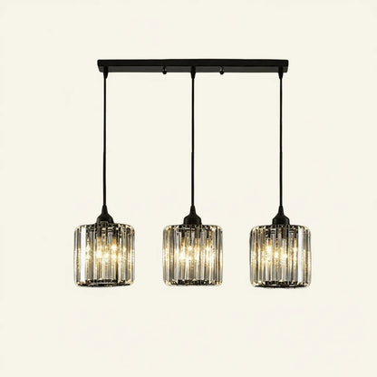 Enzo Suspension Ronde/Carré Nordique. Métal/Verre. Noir/Or. Salon/Bar - Nüma Lighting