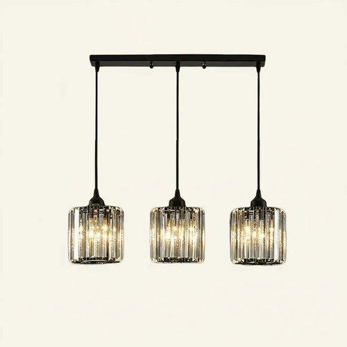 Enzo Suspension Ronde/Carré Nordique. Métal/Verre. Noir/Or. Salon/Bar - Nüma Lighting