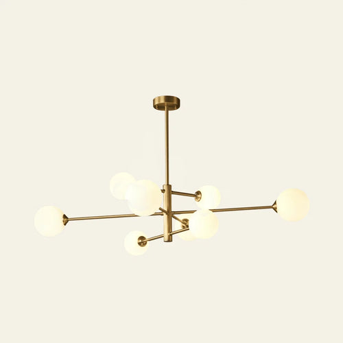 Jérémie Lustre Bulle Moderne. Cuivre/Verre. Noir/Cuivre. Salon - Nüma Lighting