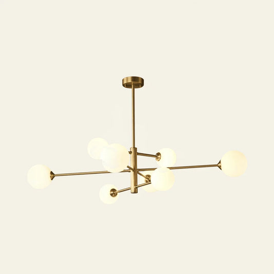 Jérémie Lustre Bulle Moderne. Cuivre/Verre. Noir/Cuivre. Salon - Nüma Lighting