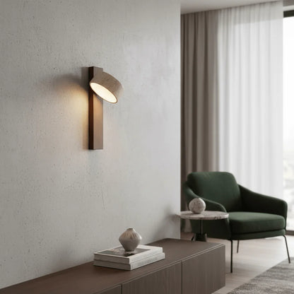Kaito Applique Murale en Travertin & Bois - Nüma Lighting